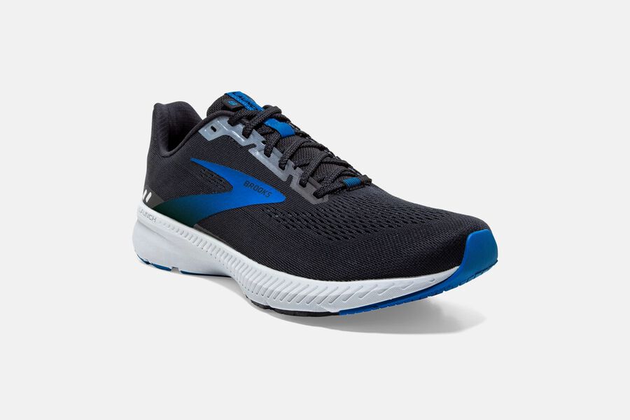 Brooks Launch 8 Road Running Shoes Mens Black/Grey/Blue 689417-ANT